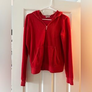 Juicy Couture Red Y2K Terrycloth Hoodie